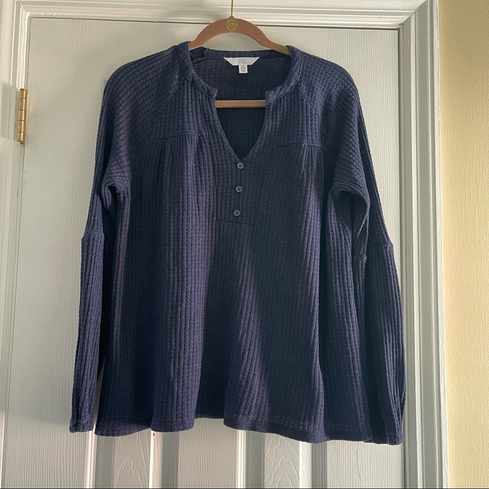 Time and Tru Waffle Knit Top